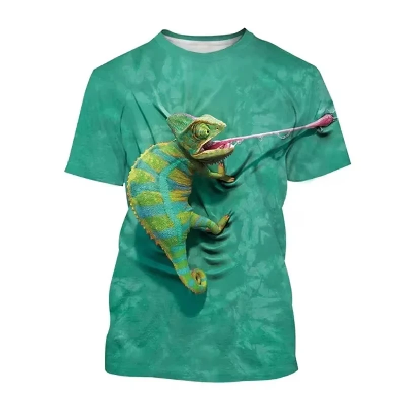 Funny Chameleon Graphic T-Shirts Men Women Summer Streetwear Fashion Harajuku Casual Oversized Short Sleeve T Shirt Men Clothing - Image 2