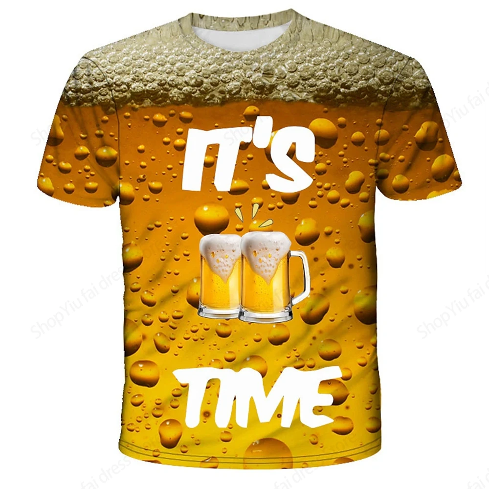 Men T Shirt Beer 3D Printed T-shirt Men Woman Fashion Casual Harajuku Oversized T-shirt Unisex Street Cool Tops Man Clothing - Image 3