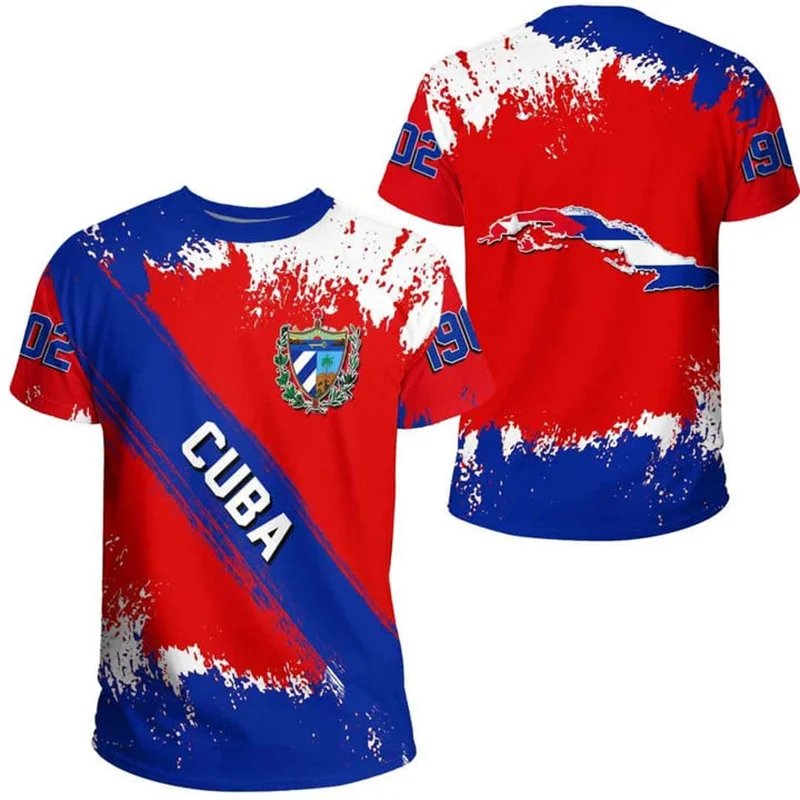 Fashion 3D Print Cuba Flag T Shirt Men Cuban National Emblem T-shirts Streetwear Short Sleeve Oversized Tees Summer Top Clothing - Image 5