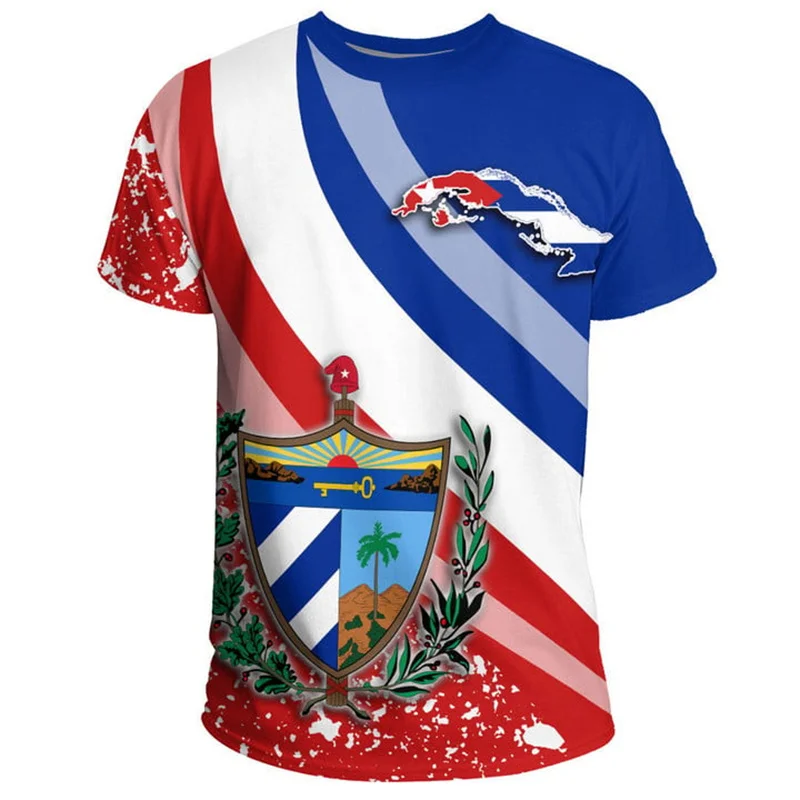 Fashion 3D Print Cuba Flag T Shirt Men Cuban National Emblem T-shirts Streetwear Short Sleeve Oversized Tees Summer Top Clothing - Image 4