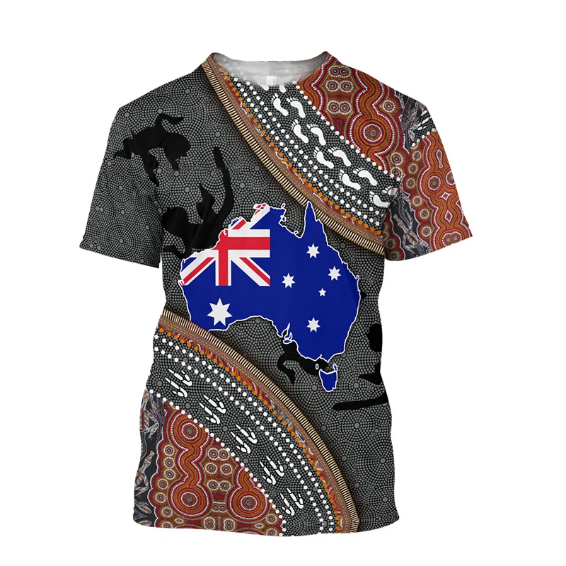 Australian Kangaroo T-Shirt National Emblem T Shirts Graphic 3D Printed Summer Unisex Tops Fashion Tee Casual Man's Clothing - Image 2